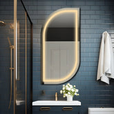 Espejo LED Semiovalado 1 | Control por interruptor de pared | Luz blanca cálida - Reyze Seria Salono Model 1